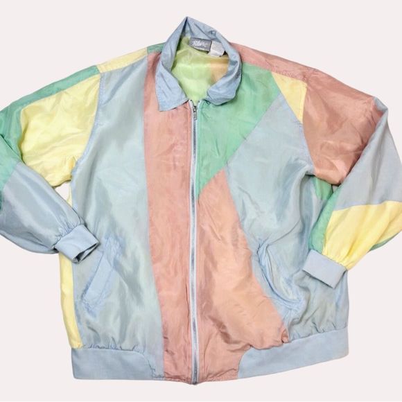 Blair Jackets & Blazers - BLAIR vintage 80s silk color block jacket
